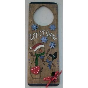 Let it Snow Handcrafted Doorknob Hanger